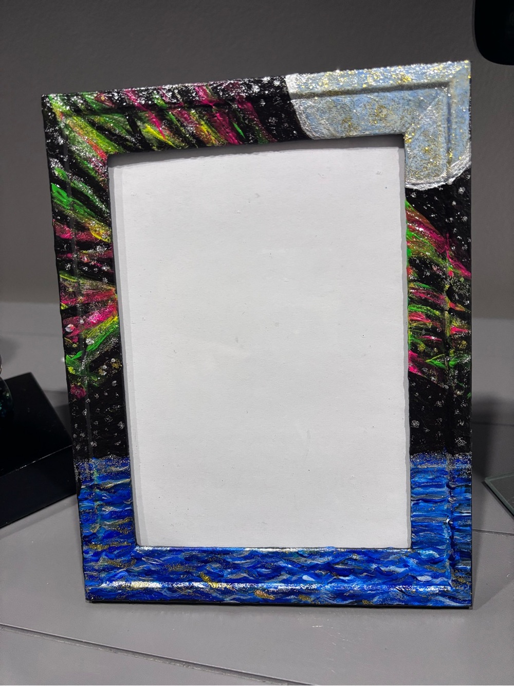 Hand-Painted 🎨 Decorative Photo Frame | “Starry Night” ✨